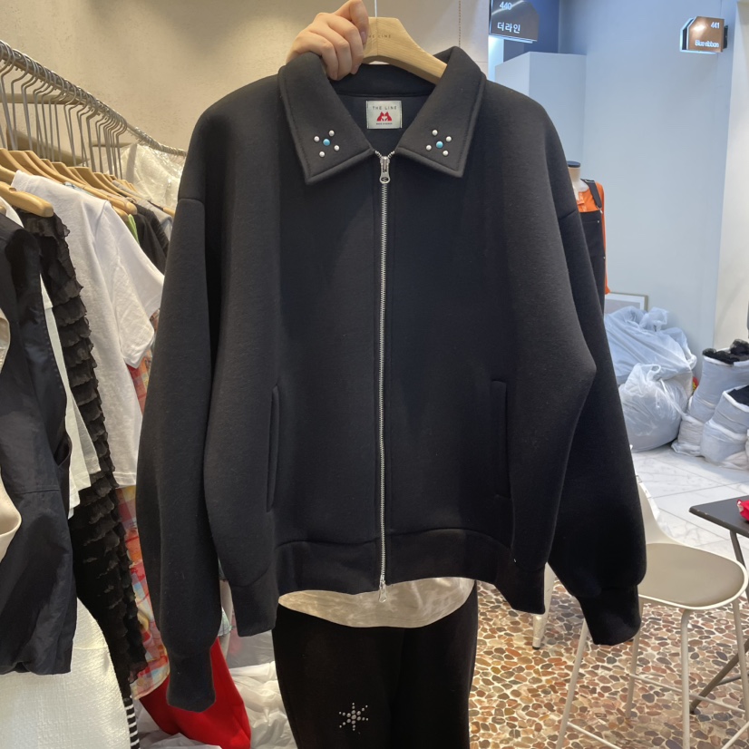 THE LINE-Q韓國㊣直郵東大門代購女裝新品職業休閑夾克拉鏈THE LINE-q夾克圖色2