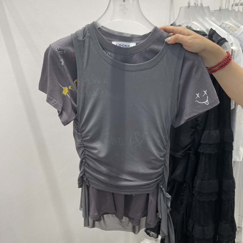 FRUIT BASKET直郵韓國代購㊣女裝新款時尚吊帶背心不含內搭FRUIT BASKET吊帶/背心圖色2