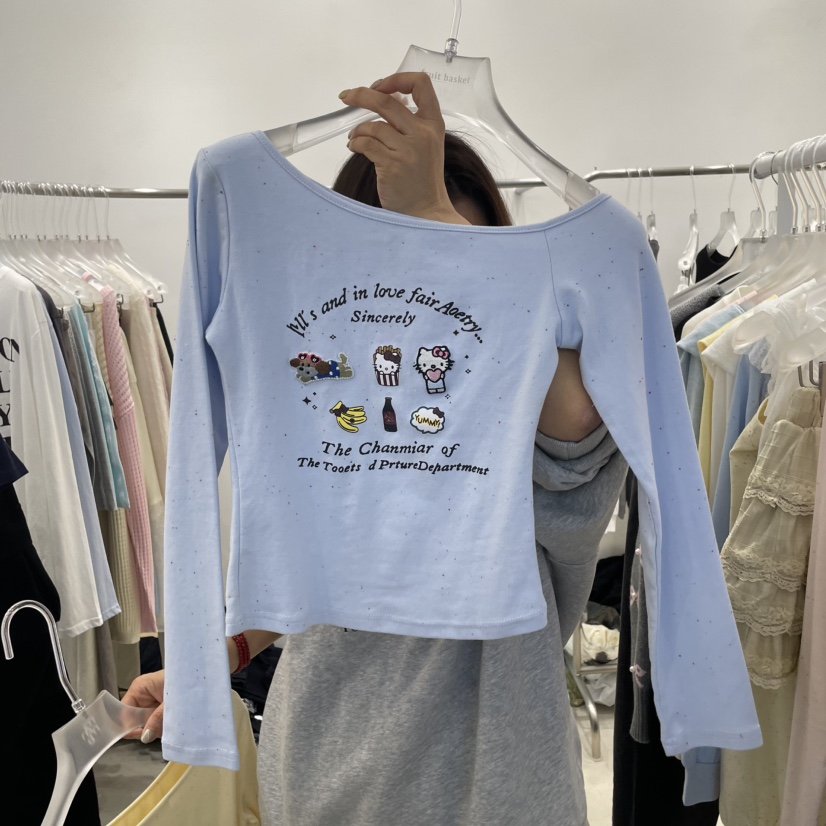 FRUIT BASKET韓國直郵㊣女裝新品推薦時尚人氣25春夏長袖T恤FRUIT BASKET長袖T恤圖色2