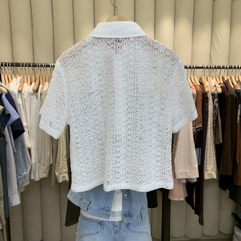 OUS/INCH-L韓國㊣直郵東大門代購女裝新款職業襯衫蕾絲衫OUS/INCH襯衫/蕾絲衫