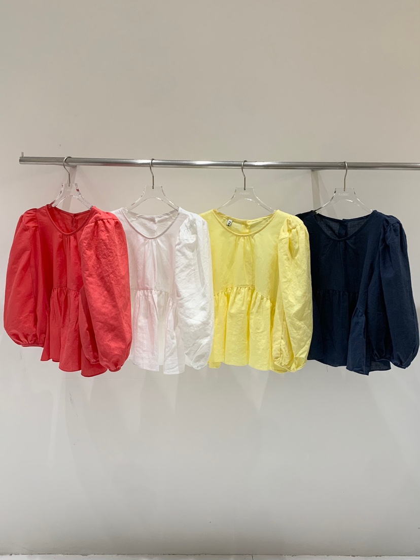 FABRIC韓國直郵㊣東大門實拍女裝新品職業人氣襯衫蕾絲衫亞麻FABRIC襯衫/蕾絲衫