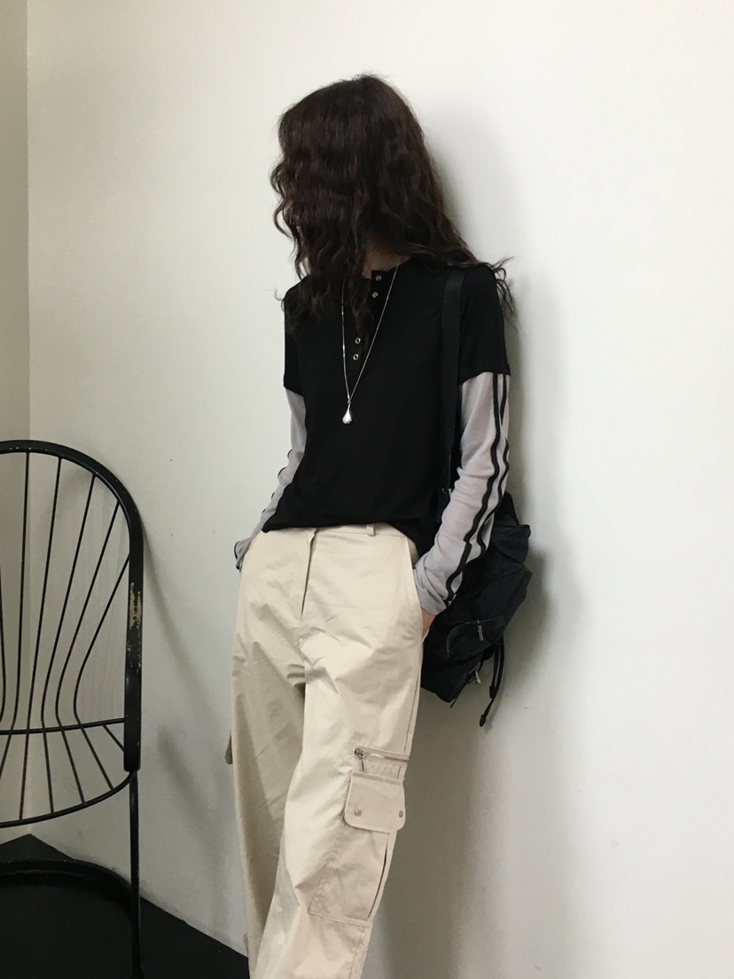 MONDAYMORING東大門代購女士新款推薦25春夏職業休閑長袖T恤MONDAYMORING長袖T恤