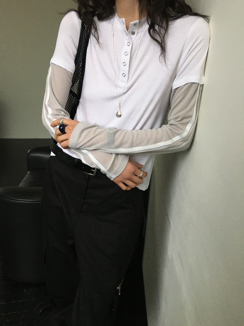MONDAYMORING東大門代購女士新款推薦25春夏職業休閑長袖T恤MONDAYMORING長袖T恤