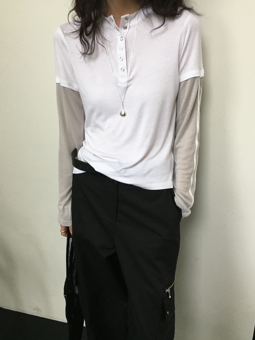 MONDAYMORING東大門代購女士新款推薦25春夏職業休閑長袖T恤MONDAYMORING長袖T恤