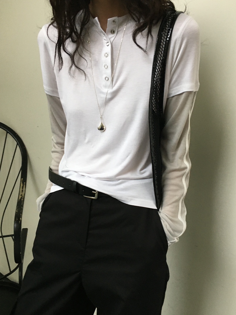 MONDAYMORING東大門代購女士新款推薦25春夏職業休閑長袖T恤MONDAYMORING長袖T恤