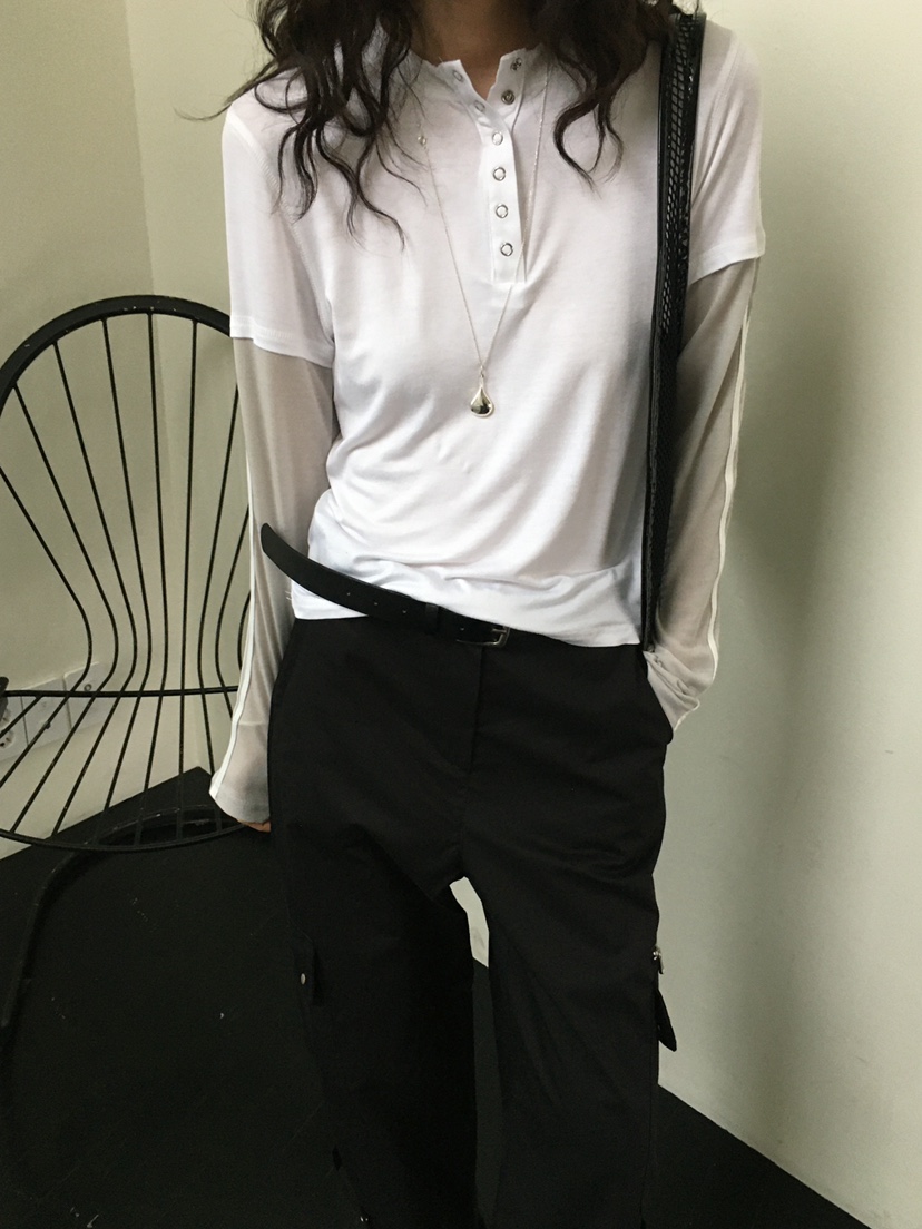 MONDAYMORING東大門代購女士新款推薦25春夏職業休閑長袖T恤MONDAYMORING長袖T恤