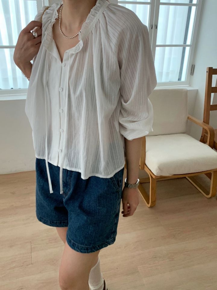 DOIT韓國代購女士新品熱賣時尚真品休閑25春夏職業襯衫蕾絲衫DOIT襯衫/蕾絲衫
