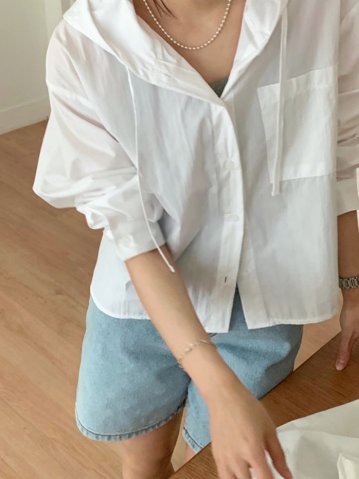 DOIT東大門直郵女士新品休閑人氣時尚職業真品襯衫蕾絲衫連帽DOIT襯衫/蕾絲衫
