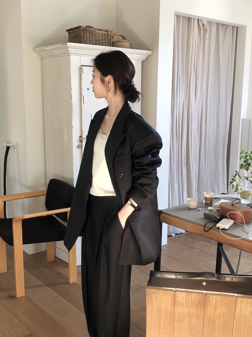 LE BUTTER韓國代購女裝新款休閑時尚人氣職業夾克羊毛雙層LE BUTTER夾克