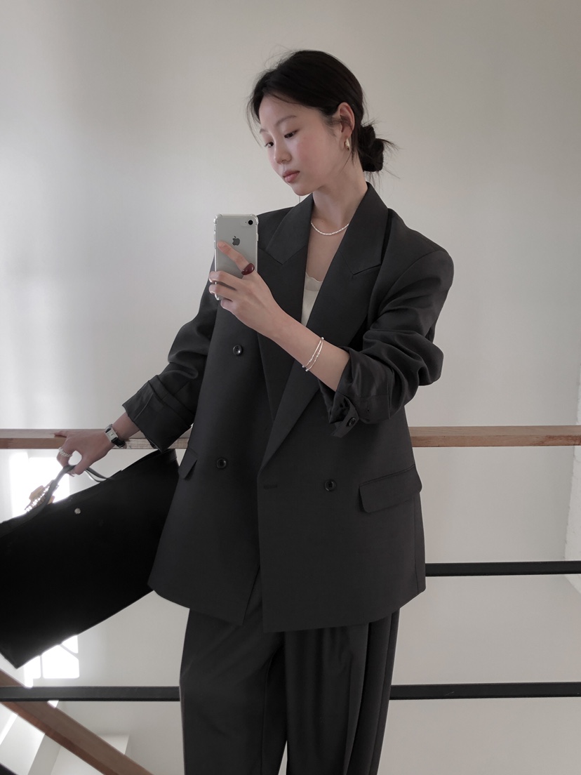 LE BUTTER韓國代購女裝新款休閑時尚人氣職業夾克羊毛雙層LE BUTTER夾克
