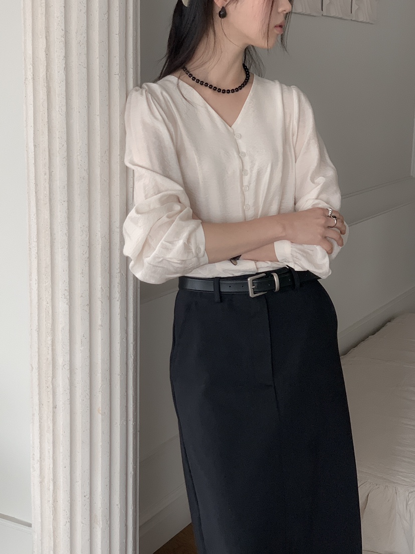 LE BUTTER韓國代購女士新品休閑職業25春夏人氣襯衫蕾絲衫LE BUTTER襯衫/蕾絲衫