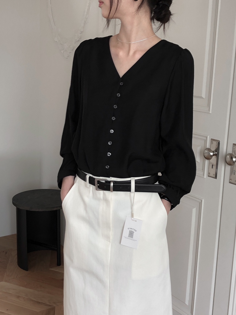 LE BUTTER韓國代購女士新品休閑職業25春夏人氣襯衫蕾絲衫LE BUTTER襯衫/蕾絲衫