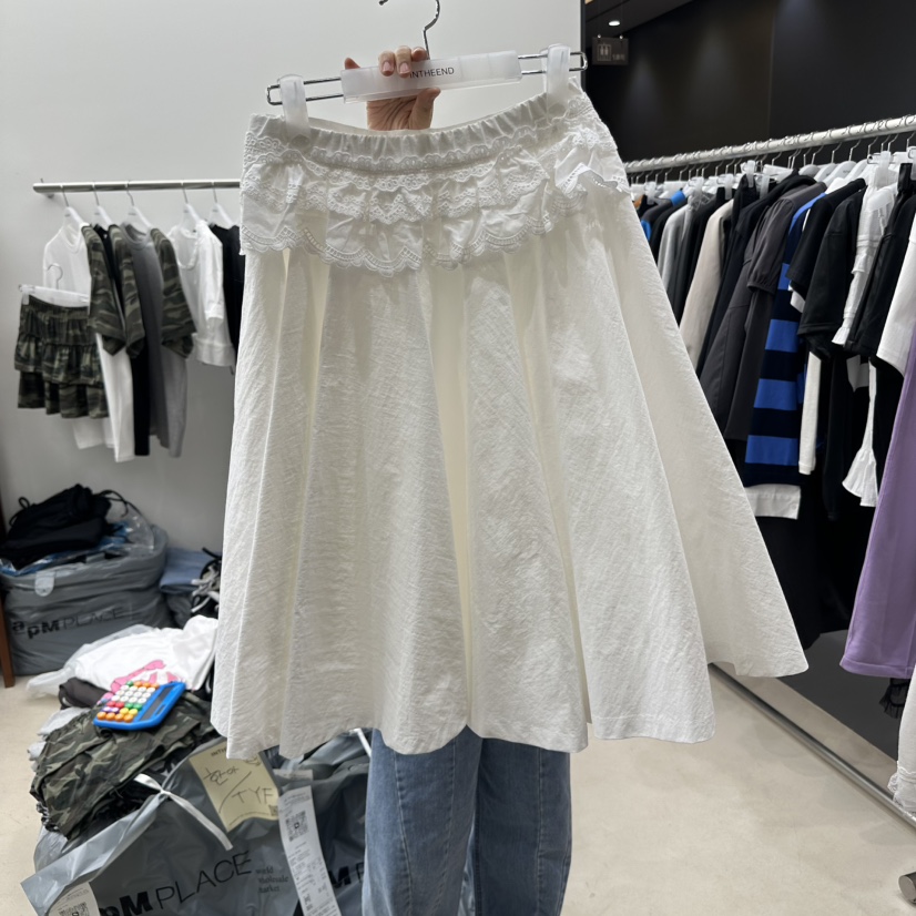 INTHEEND韓國代購女士新品25春夏推薦休閑真品熱賣長裙蕾絲INTHEEND長裙