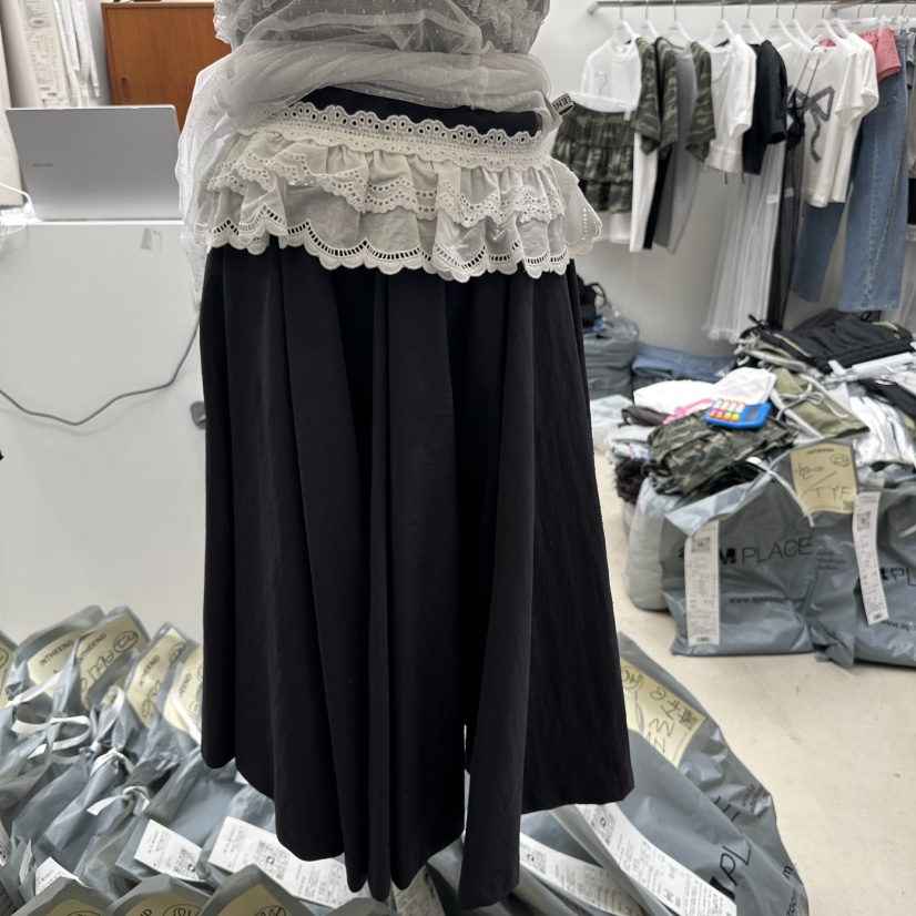 INTHEEND韓國代購女士新品25春夏推薦休閑真品熱賣長裙蕾絲INTHEEND長裙