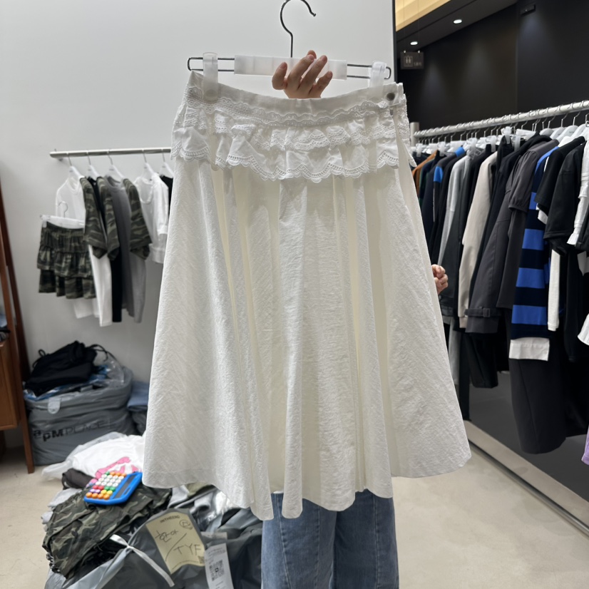 INTHEEND韓國代購女士新品25春夏推薦休閑真品熱賣長裙蕾絲INTHEEND長裙圖色2