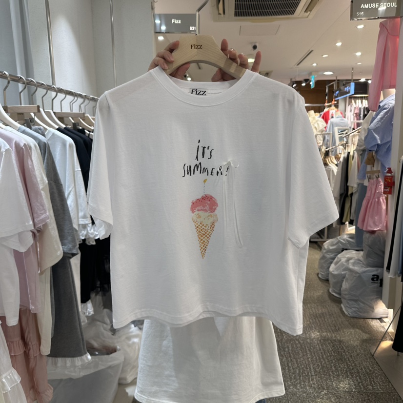 FIZZ東大門代購女士新品人氣職業真品熱賣25春夏時尚推薦T恤FIZZT恤圖色2