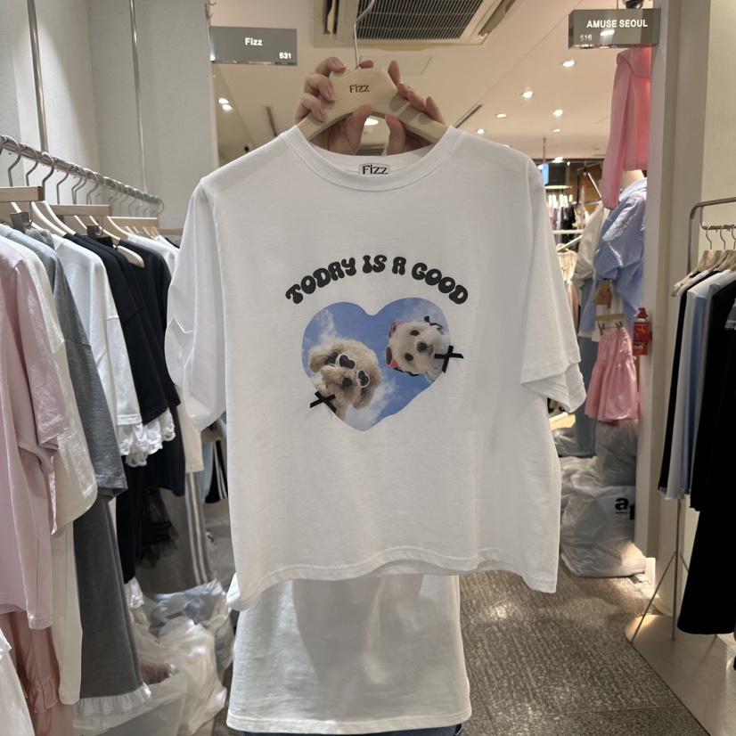 FIZZ韓國直郵女士新品人氣熱賣時尚職業真品休閑推薦25春夏T恤FIZZT恤