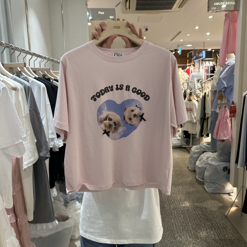FIZZ韓國直郵女士新品人氣熱賣時尚職業真品休閑推薦25春夏T恤FIZZT恤圖色2