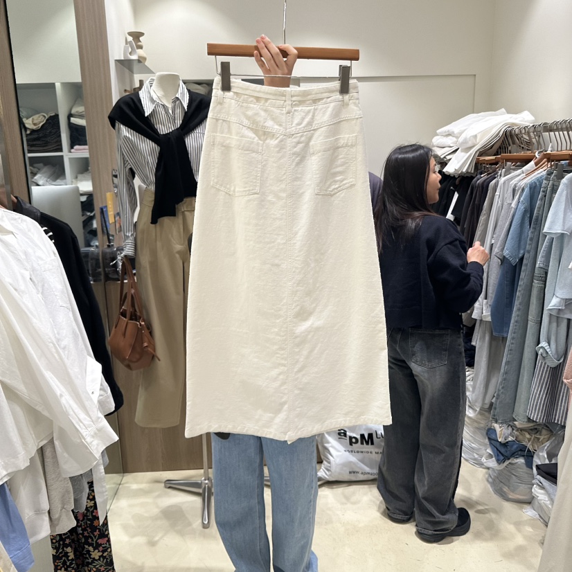 MELO東大門實拍女士新品時尚休閑職業真品人氣推薦長裙含腰帶MELO長裙