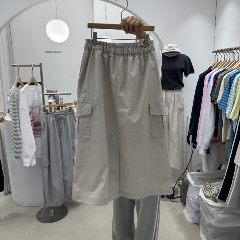 GOLDEN MARKET韓國代購女士新款25春夏休閑熱賣真品職業長裙GOLDEN MARKET長裙