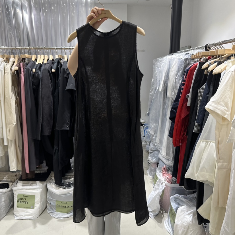 GREEK東大門實拍女裝新品真品熱賣25春夏時尚人氣連衣裙亞麻GREEK連衣裙圖色3