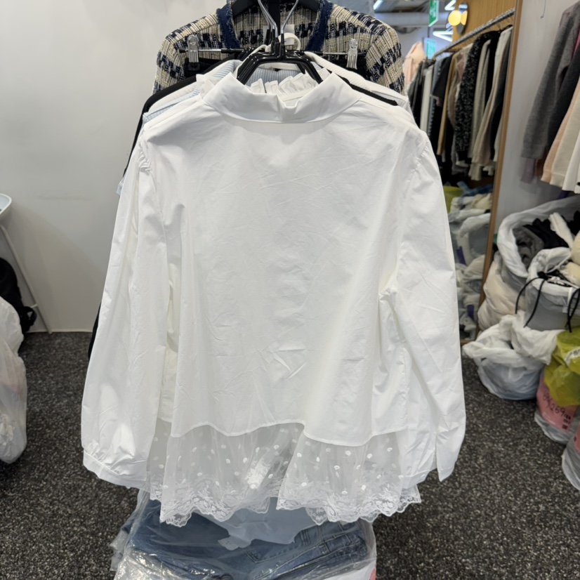 BELOVED韓國代購女裝新款真品25春夏職業時尚休閑襯衫蕾絲衫BELOVED襯衫/蕾絲衫