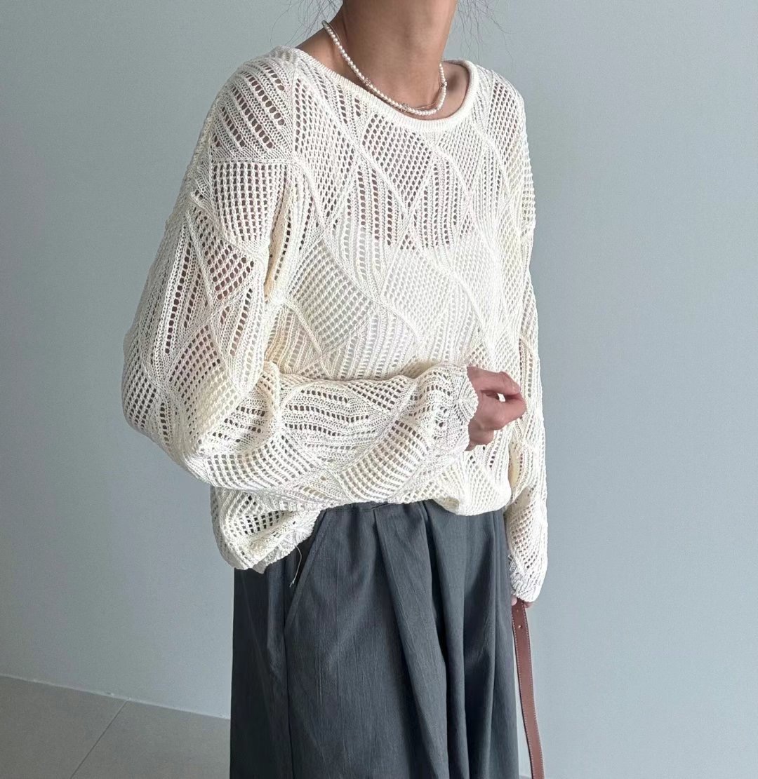 RIPPLE韓國直郵㊣東大門實拍女裝新款熱賣休閑25春夏針織衫RIPPLE針織衫