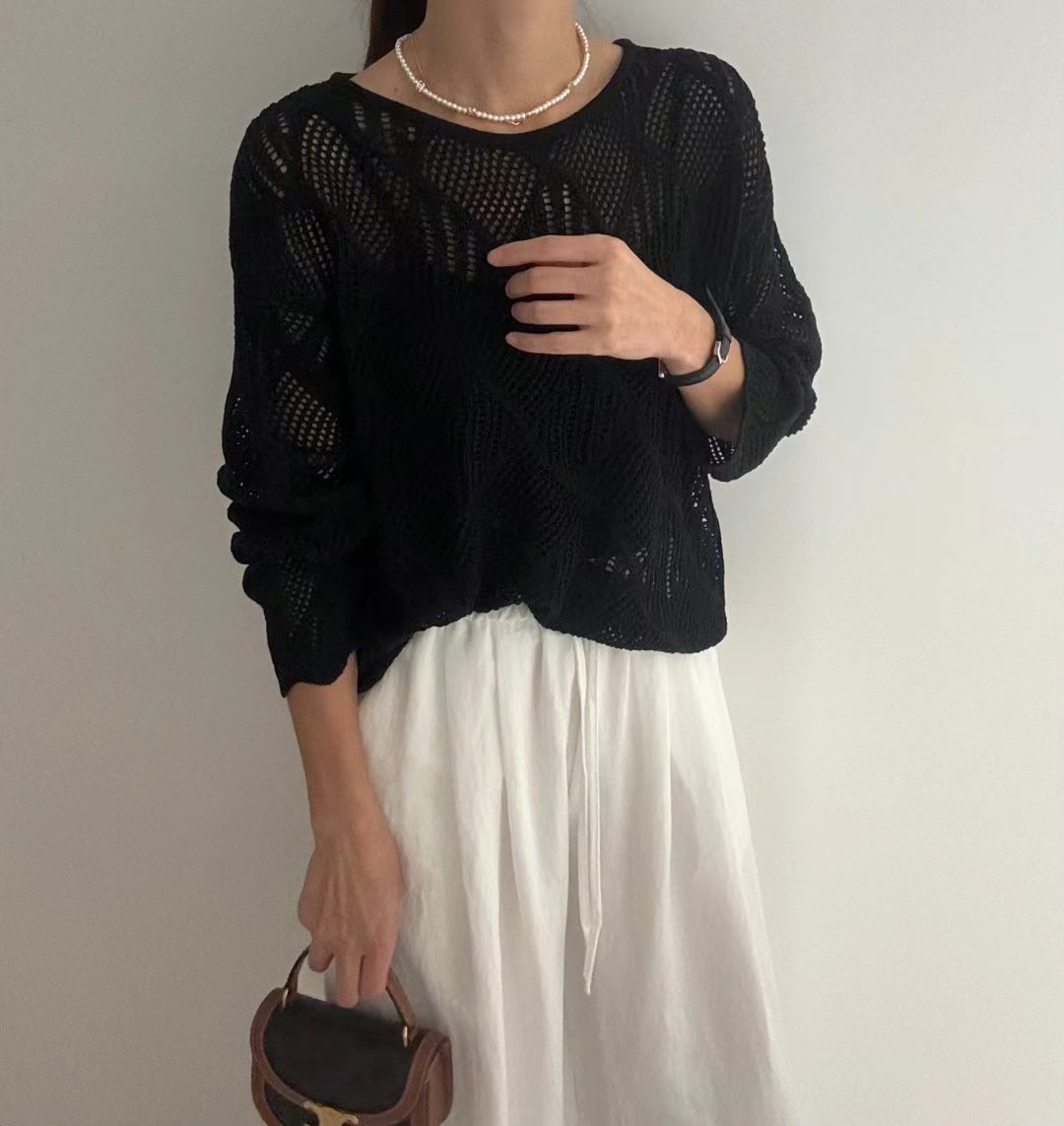 RIPPLE韓國直郵㊣東大門實拍女裝新款熱賣休閑25春夏針織衫RIPPLE針織衫