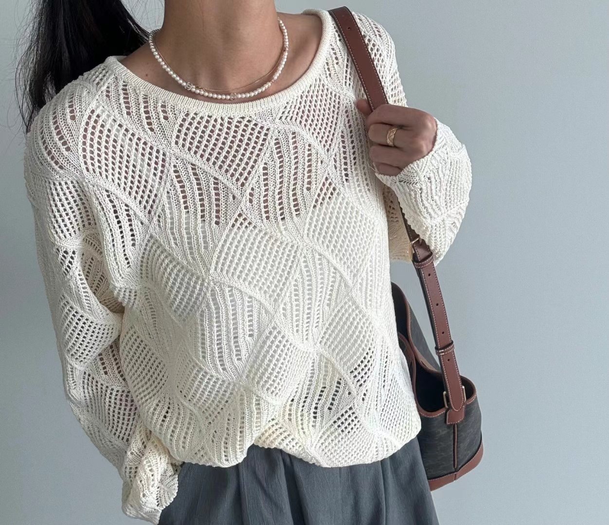 RIPPLE韓國直郵㊣東大門實拍女裝新款熱賣休閑25春夏針織衫RIPPLE針織衫