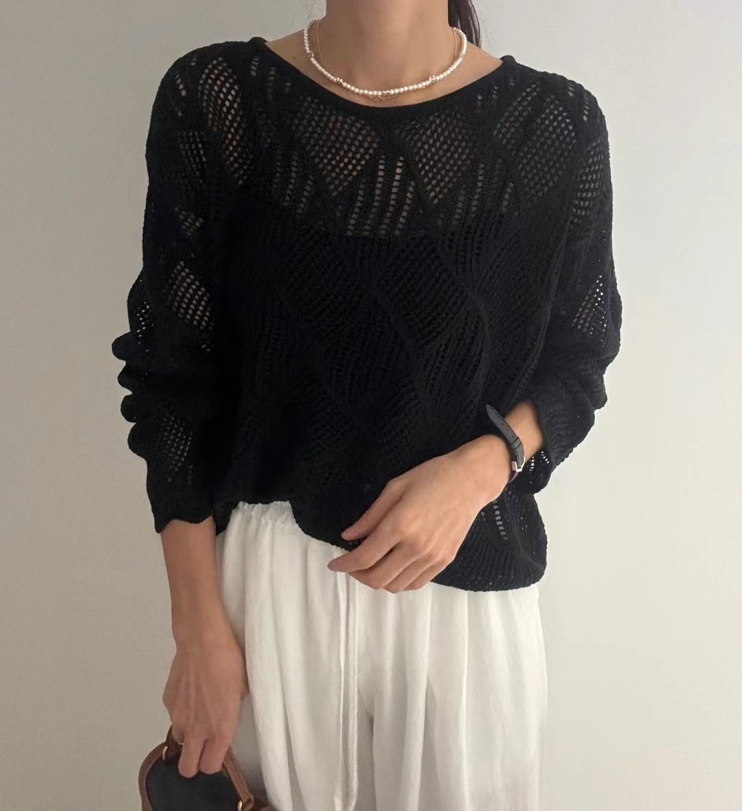 RIPPLE韓國直郵㊣東大門實拍女裝新款熱賣休閑25春夏針織衫RIPPLE針織衫圖色3