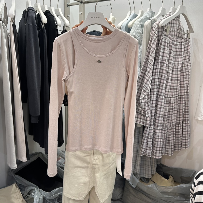 VISUAL SPACE韓國㊣直郵東大門代購女裝新款25春夏吊帶背心VISUAL SPACE吊帶/背心