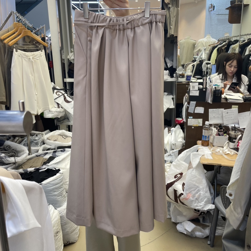 SANS韓國直郵㊣東大門實拍女裝新品職業人氣休閑休閑褲含腰繩SANS休閑褲