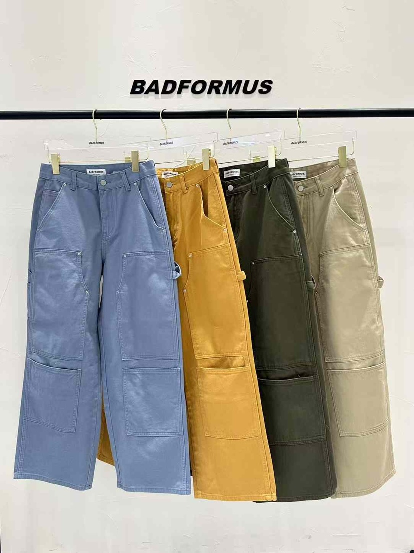 BADFORMUS韓國直郵㊣女裝新款推薦熱賣休閑職業牛仔褲闊腿褲BADFORMUS牛仔褲