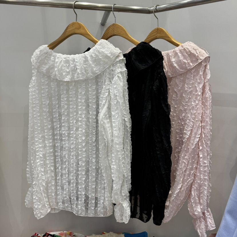 HAPPYBERRY韓國直郵㊣女裝新品休閑推薦25春夏時尚襯衫蕾絲衫HAPPYBERRY襯衫/蕾絲衫