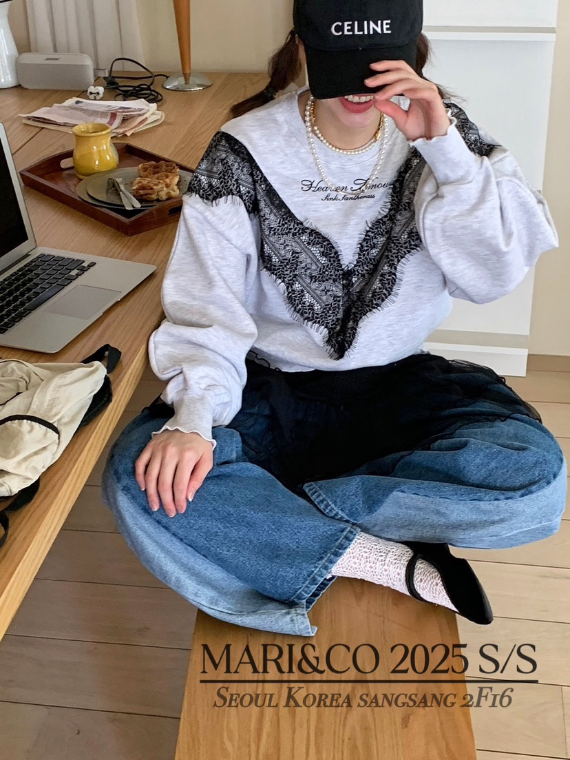 MARI CO韓國直郵㊣東大門實拍女裝新品熱賣職業休閑25春夏衛衣MARI CO衛衣