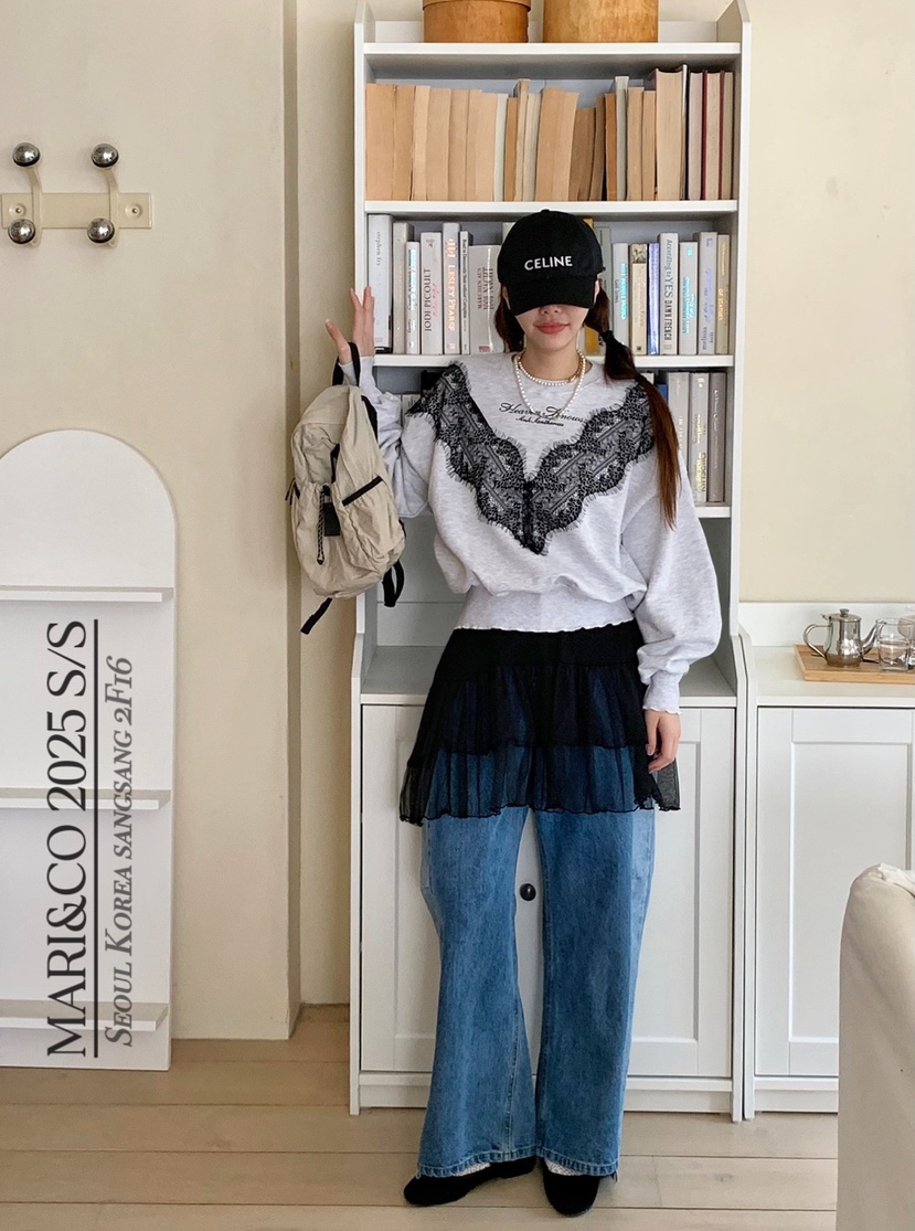 MARI CO韓國直郵㊣東大門實拍女裝新品熱賣職業休閑25春夏衛衣MARI CO衛衣