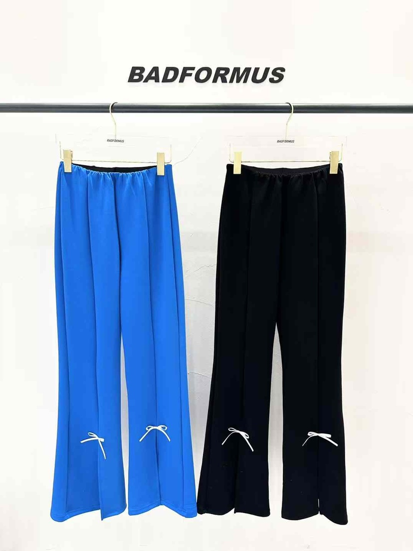 BADFORMUS韓國直郵㊣女裝新品職業推薦25春夏時尚休閑褲蝴蝶結BADFORMUS休閑褲