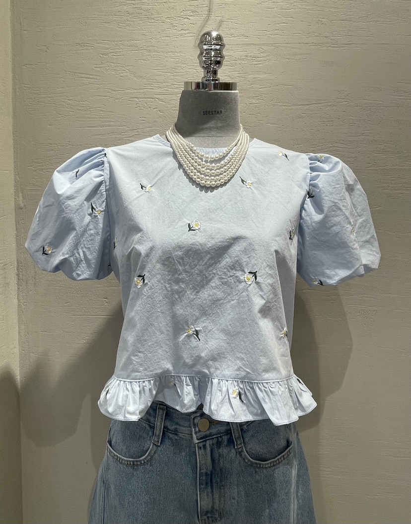 HI HIGH直郵韓國代購㊣女裝新品推薦休閑職業熱賣襯衫蕾絲衫SEESTAR/hi high襯衫/蕾絲衫圖色2