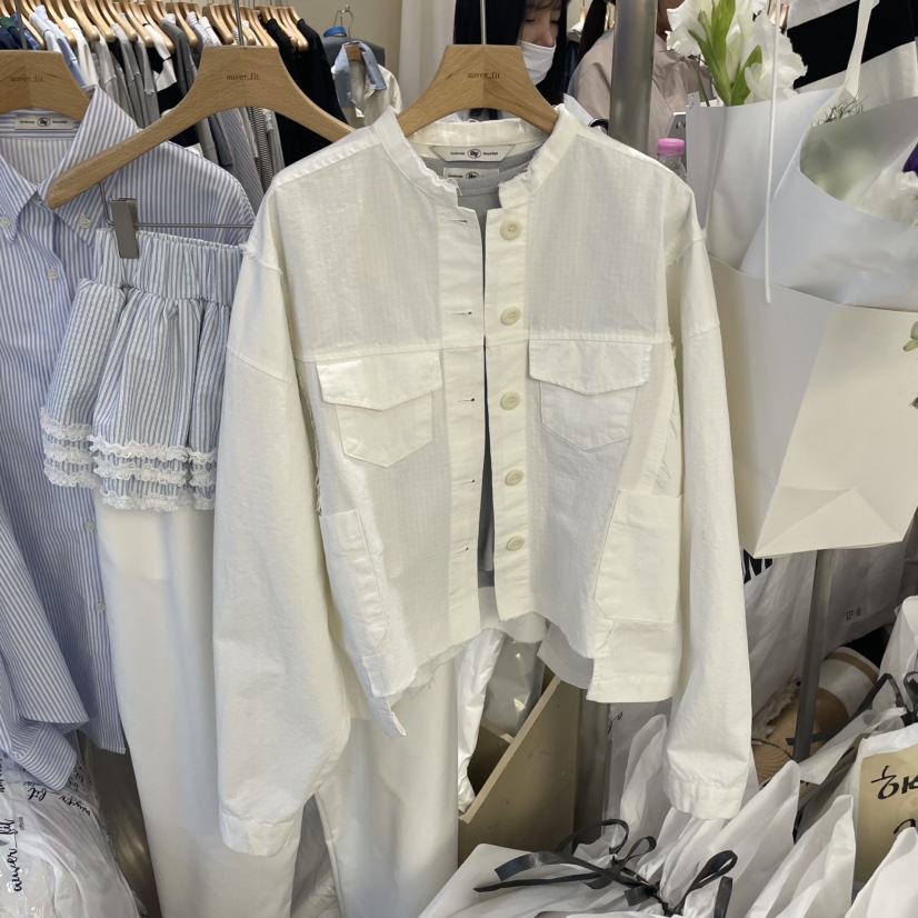 AUVERFIT直郵韓國代購㊣女裝新品熱賣休閑推薦25春夏夾克復古AUVERFIT夾克圖色1
