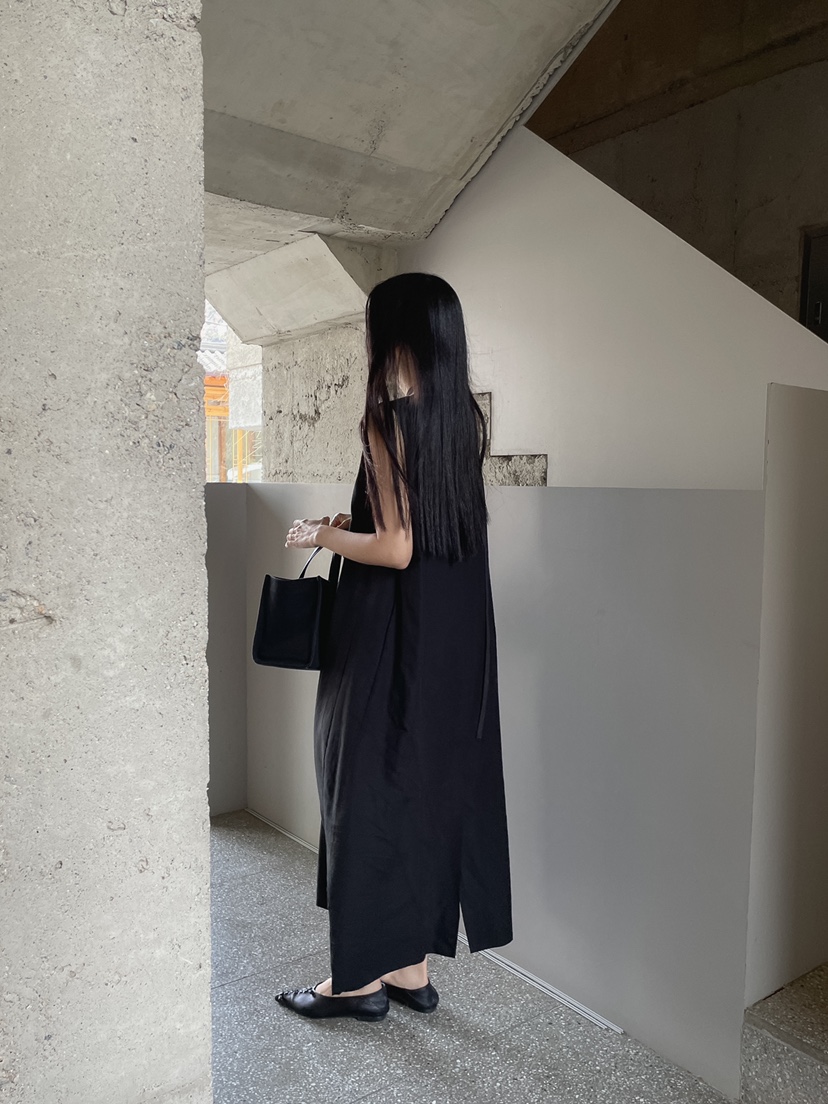 MUSHROOM EFFECT韓國直郵㊣女裝新品職業連衣裙含腰繩亞麻MUSHROOM EFFECT連衣裙