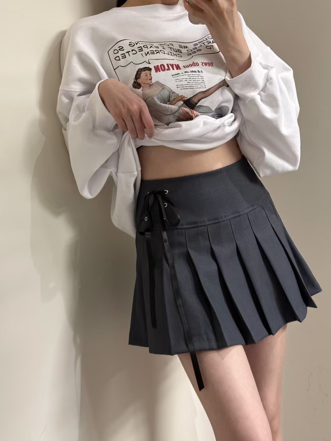 BOUND韓國直郵㊣東大門實拍女裝新款職業推薦25春夏休閑短裙BOUND短裙
