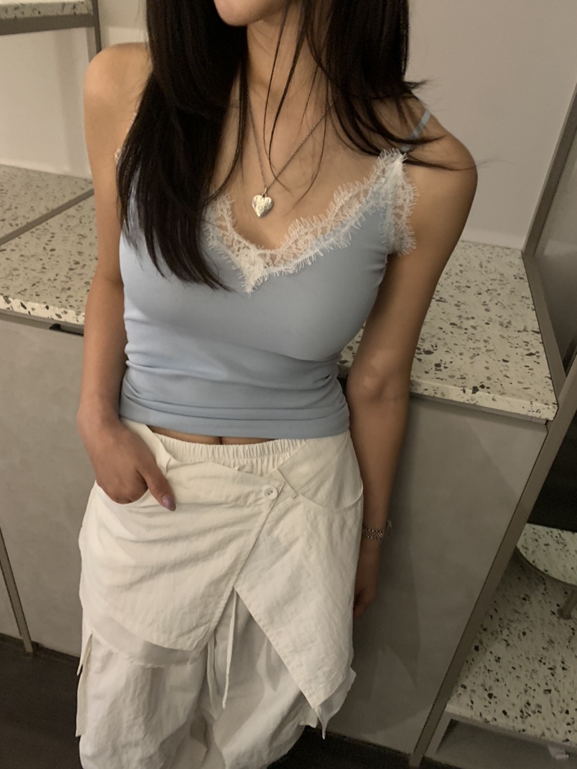 BADCALM直郵韓國代購㊣女裝新品人氣職業熱賣25春夏吊帶背心BADCALM吊帶/背心