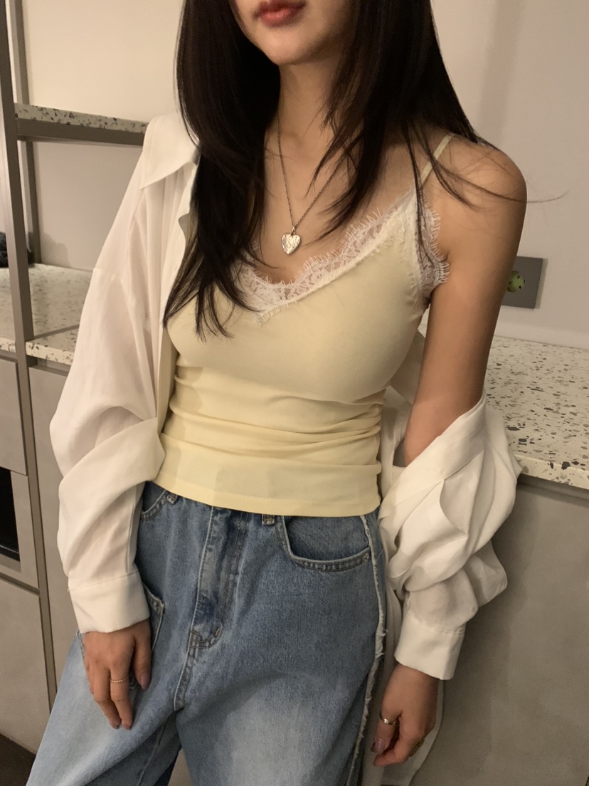 BADCALM直郵韓國代購㊣女裝新品人氣職業熱賣25春夏吊帶背心BADCALM吊帶/背心