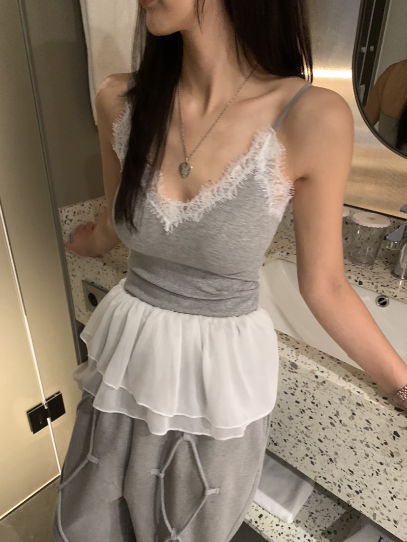 BADCALM直郵韓國代購㊣女裝新品人氣職業熱賣25春夏吊帶背心BADCALM吊帶/背心圖色2