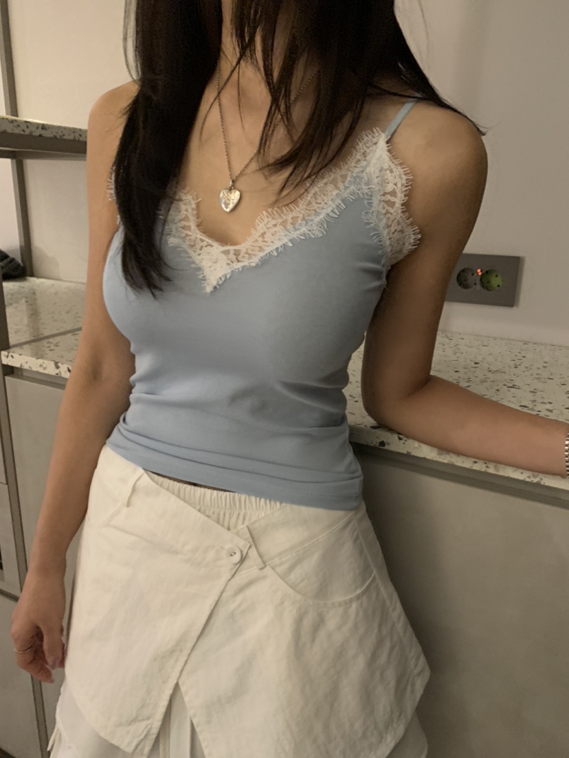 BADCALM直郵韓國代購㊣女裝新品人氣職業熱賣25春夏吊帶背心BADCALM吊帶/背心圖色3