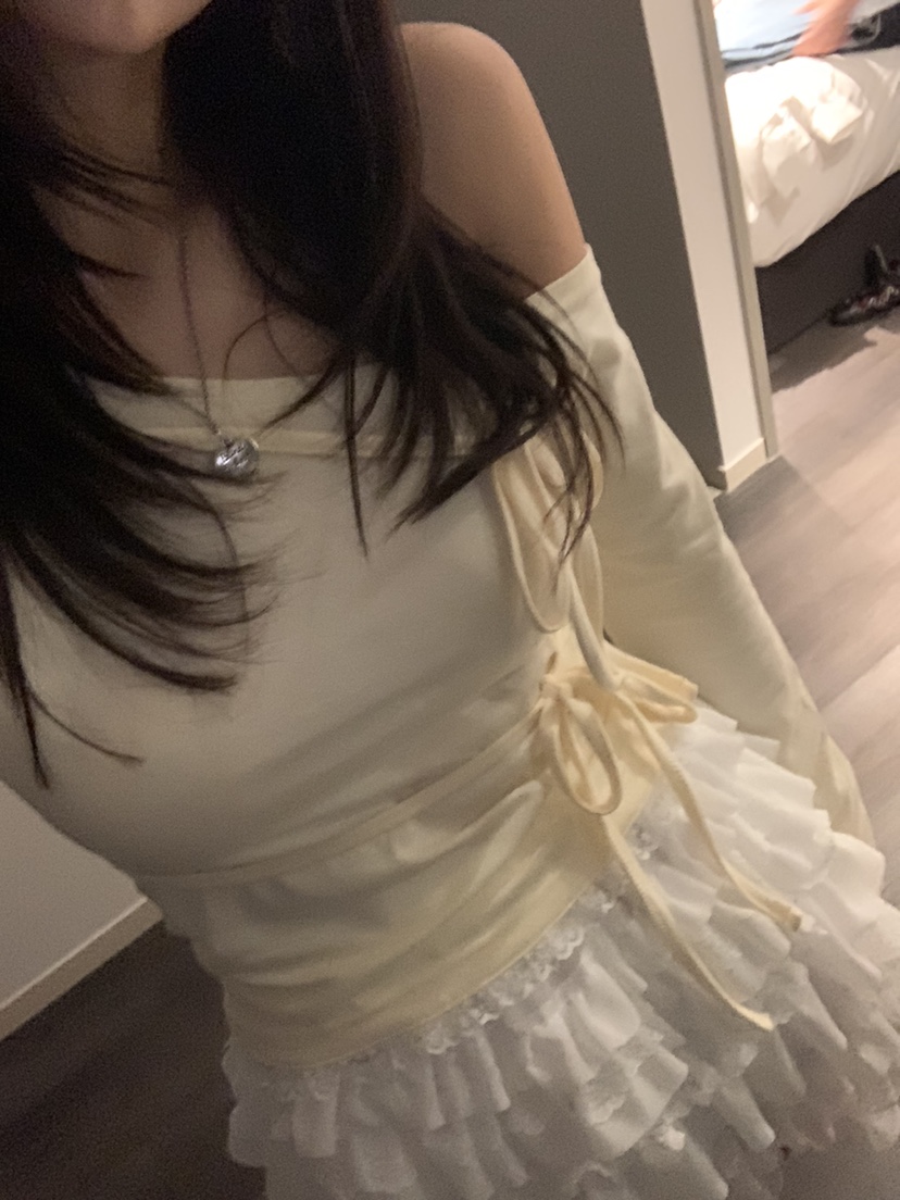 BADCALM韓國直郵㊣東大門實拍女裝新款時尚休閑長袖T恤蝴蝶結BADCALM長袖T恤