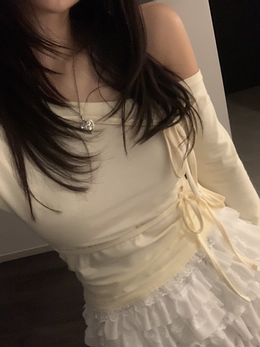 BADCALM韓國直郵㊣東大門實拍女裝新款時尚休閑長袖T恤蝴蝶結BADCALM長袖T恤