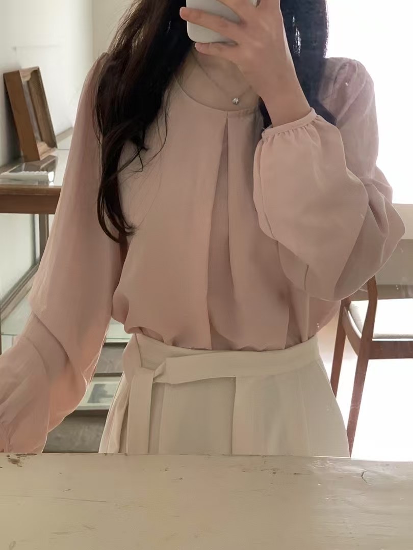 MINIT韓國直郵㊣女裝新款人氣職業熱賣推薦休閑25春夏襯衫蕾絲衫MINIT襯衫/蕾絲衫