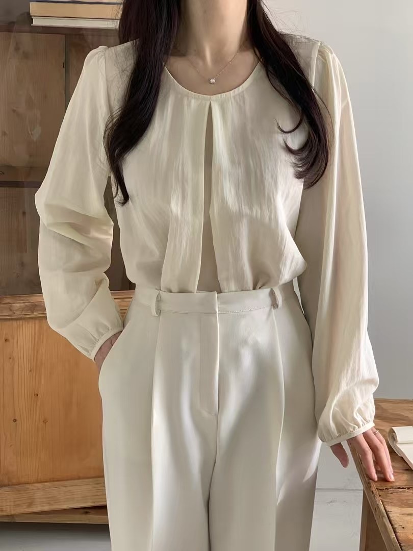 MINIT韓國直郵㊣女裝新款人氣職業熱賣推薦休閑25春夏襯衫蕾絲衫MINIT襯衫/蕾絲衫圖色2