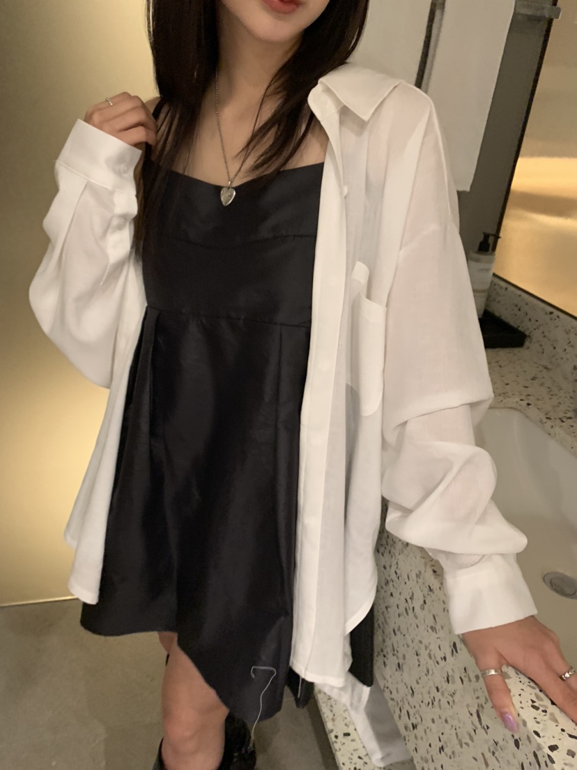 BADCALM韓國直郵㊣東大門實拍女裝新款25春夏襯衫蕾絲衫亞麻寬松BADCALM襯衫/蕾絲衫